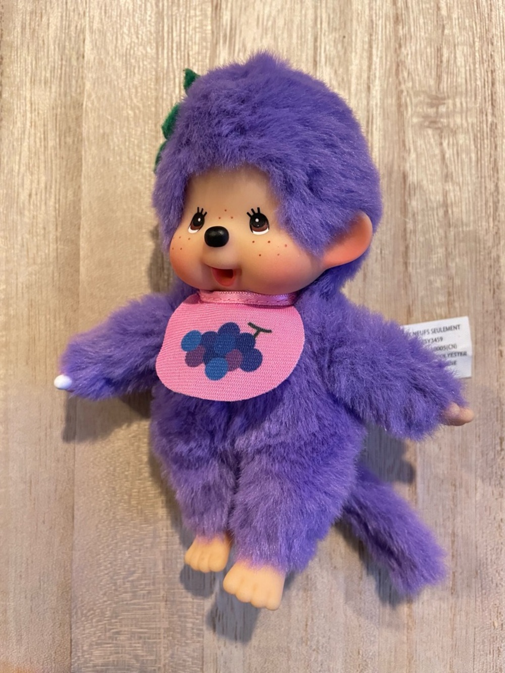 Monchhichi Sekiguchi GRAPE Fruit Colors Purple 5 inch Plush Doll Stuffie